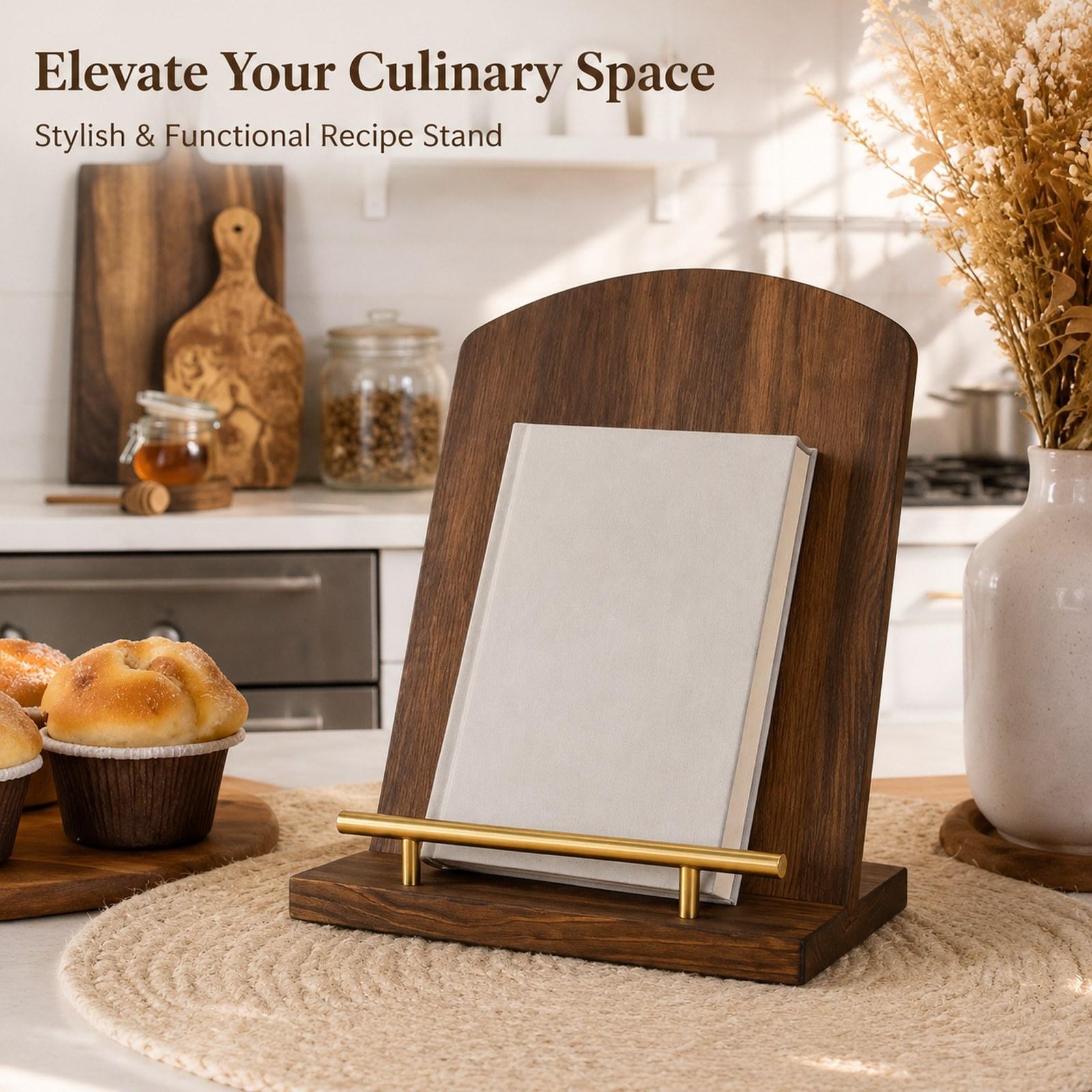 Wooden Cookbook Stand Portable - Home Cooking Cookbook avaliação e preço