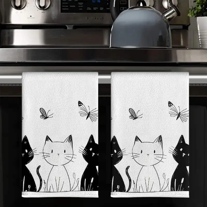 2Pcs, Cat and Butterfly Black  - Home Cooking For Cats avaliação e preço