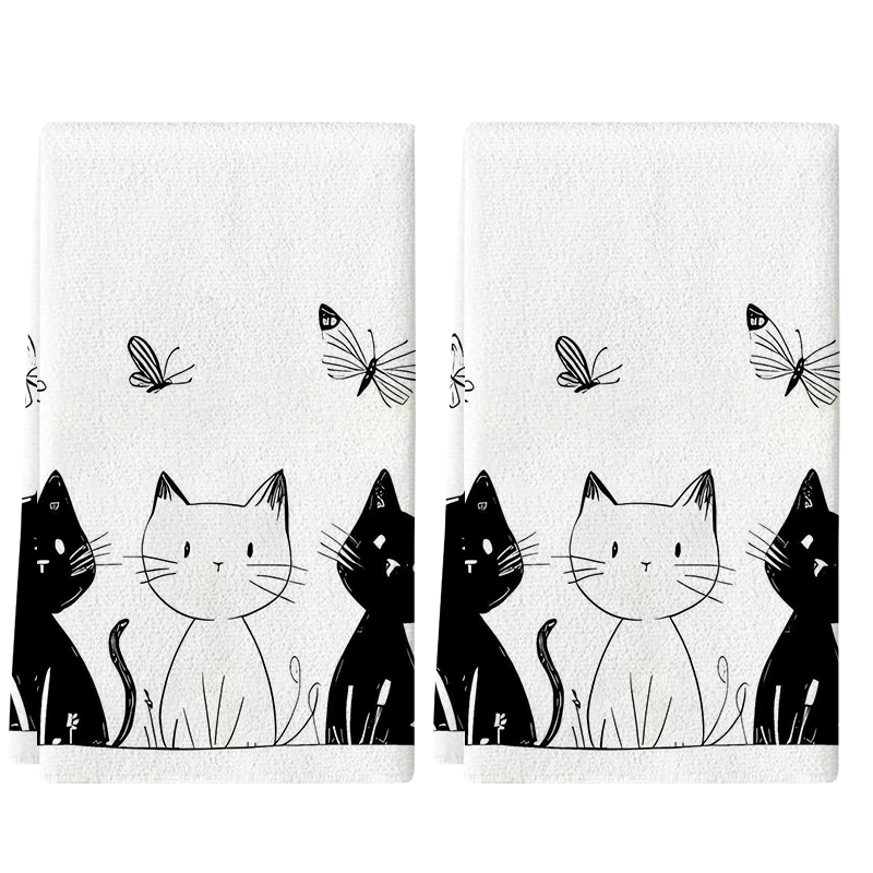 2Pcs, Cat and Butterfly Black  - Home Cooking For Cats avaliação e preço