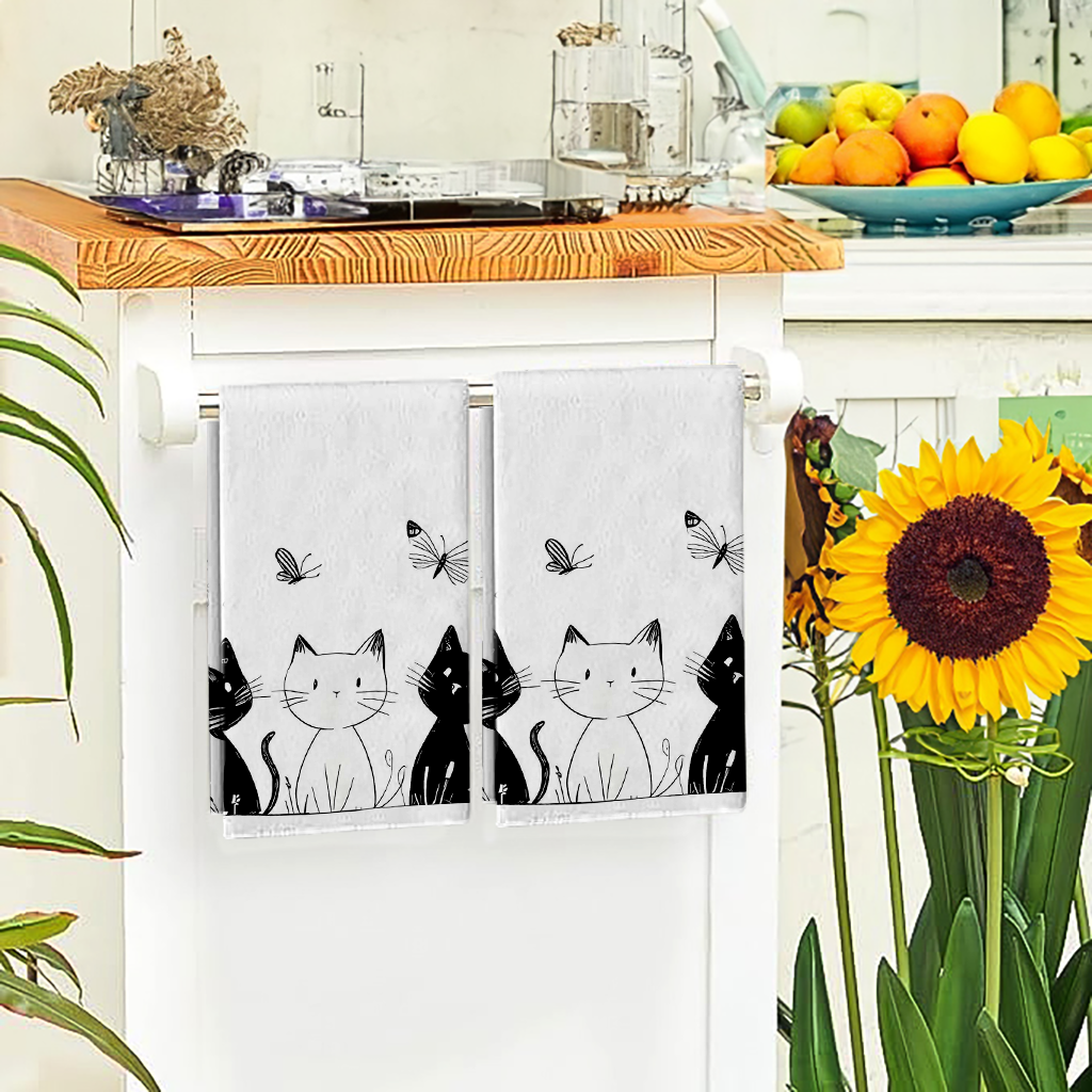 2Pcs, Cat and Butterfly Black  - Home Cooking For Cats avaliação e preço
