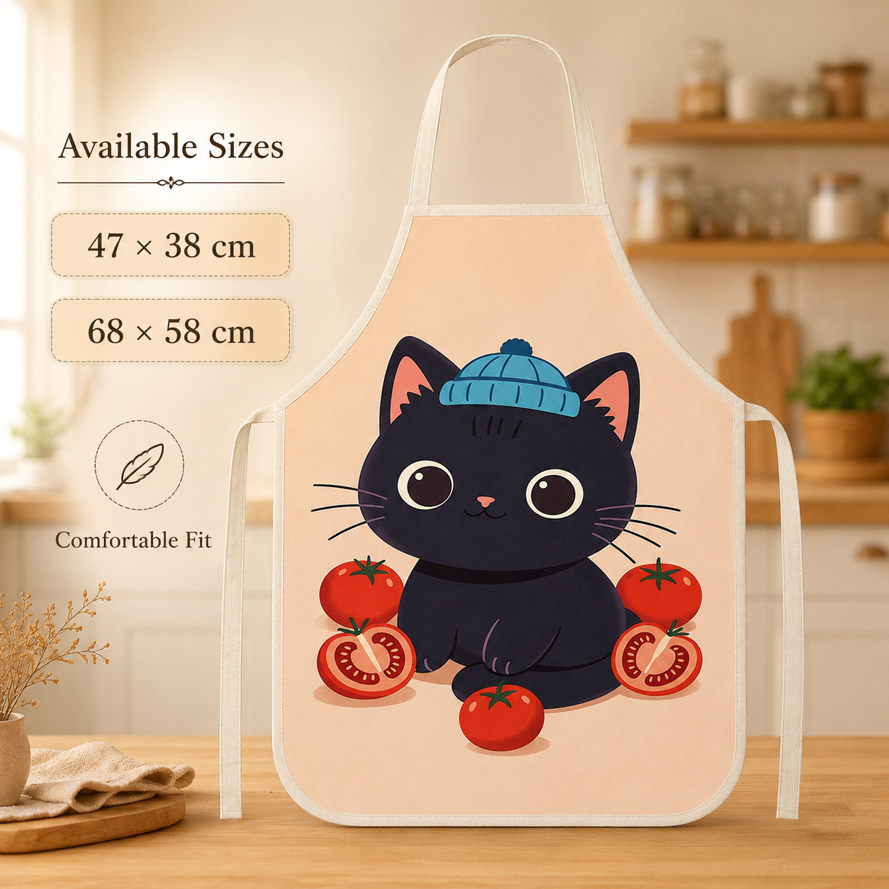 Cute Black Cat Tomato Print Li - Home Cooking For Cats avaliação e preço