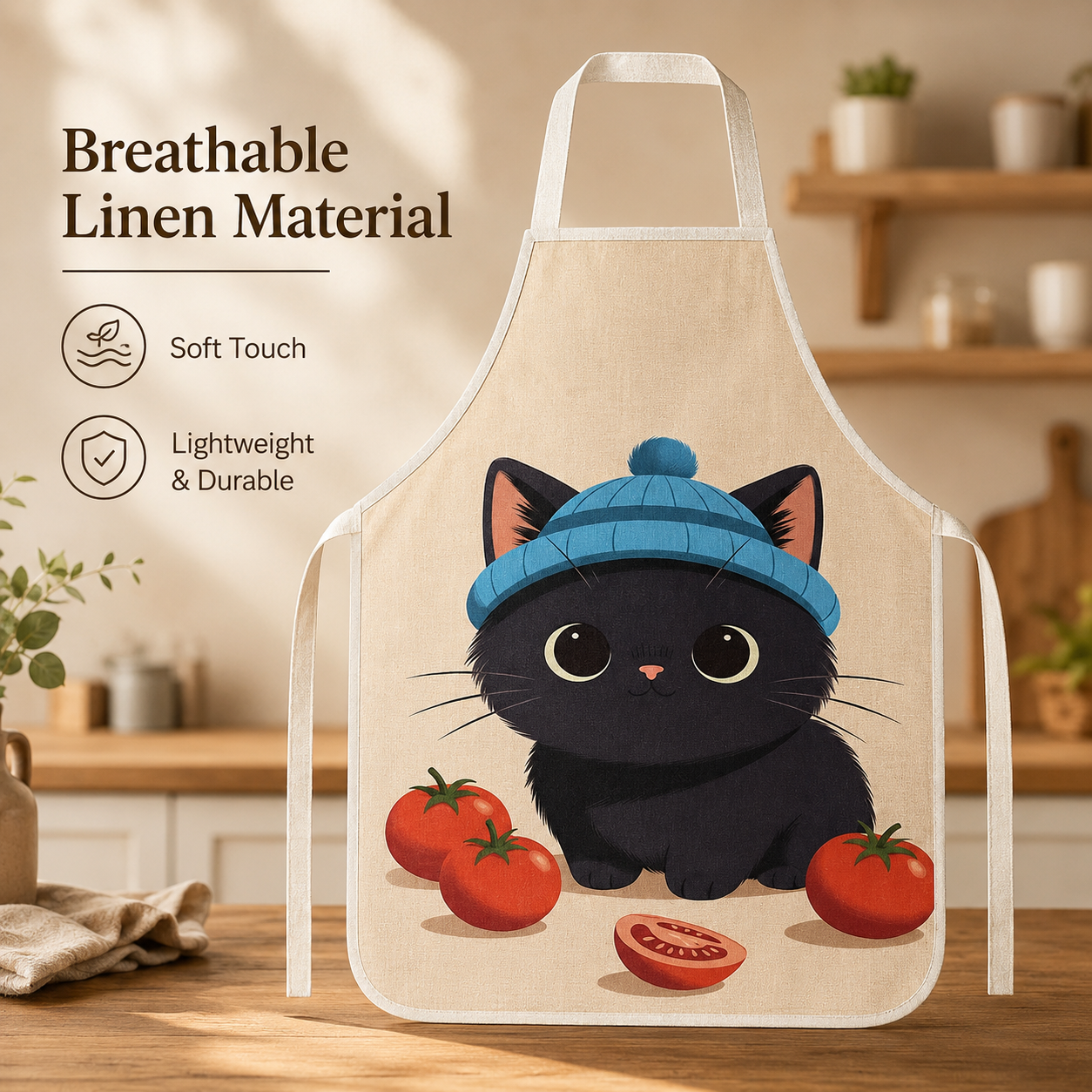 Cute Black Cat Tomato Print Li - Home Cooking For Cats avaliação e preço