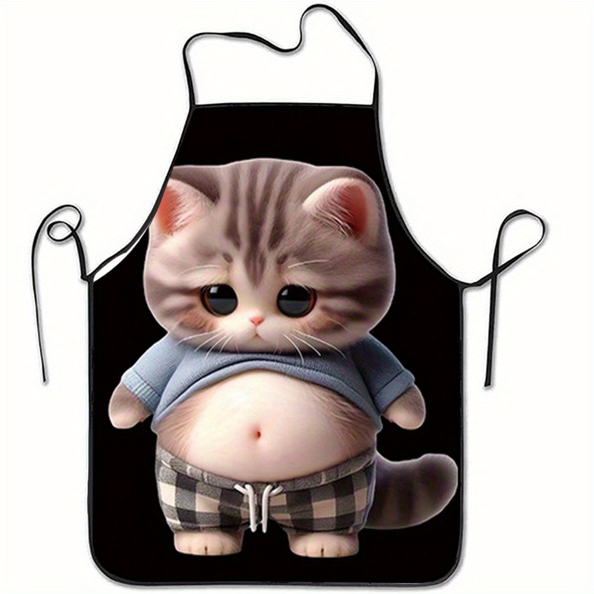 Cute Cartoon Cat Print Apron,  - Home Cooking For Cats avaliação e preço