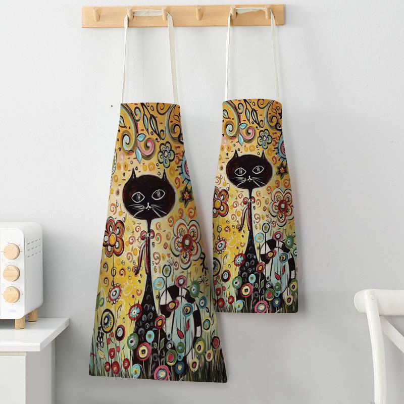 Flower Kitchen Cooking Apron C - Home Cooking For Cats avaliação e preço