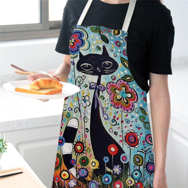 Flower Kitchen Cooking Apron C - Home Cooking For Cats avaliação e preço