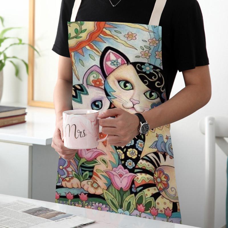 Flower Kitchen Cooking Apron C - Home Cooking For Cats avaliação e preço