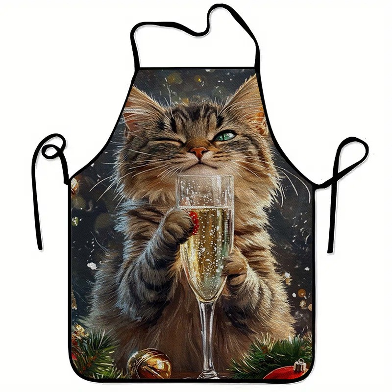 A Cat-Themed Printed Apron, St - Home Cooking For Cats avaliação e preço
