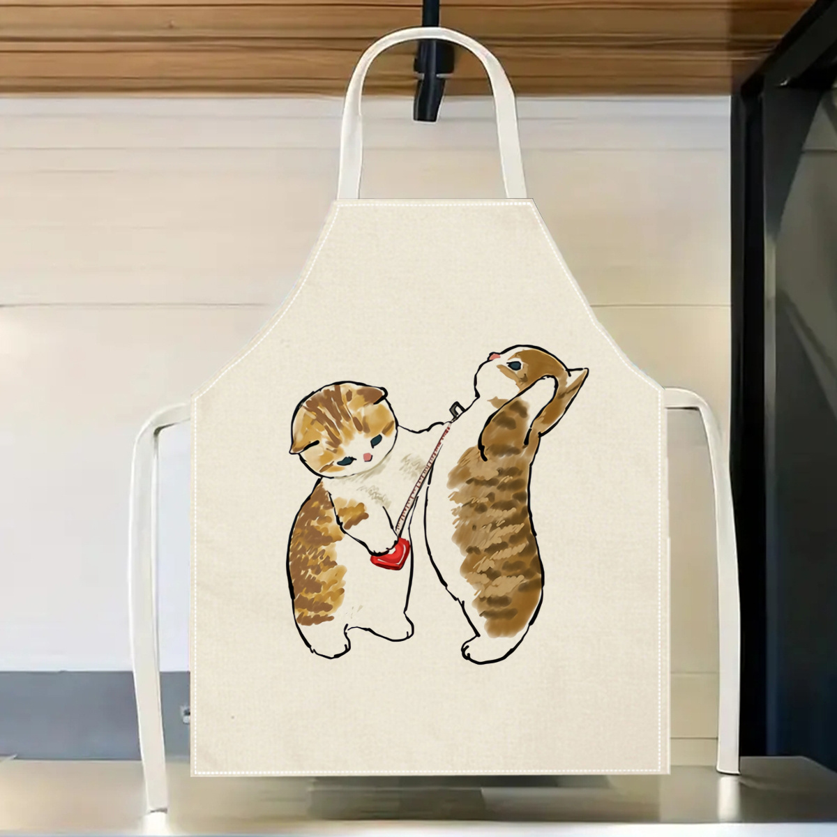 1pc Cute Cats Playing Apron Li - Home Cooking For Cats avaliação e preço