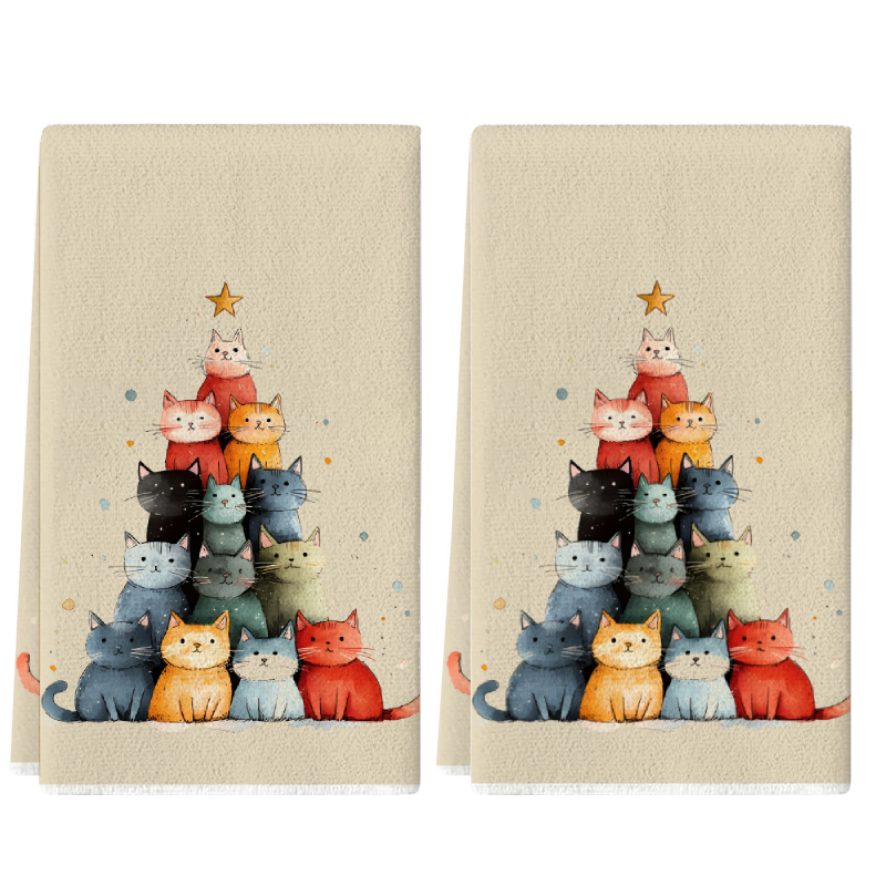 2Pcs, Cute Cat-Themed Kitchen  - Home Cooking For Cats avaliação e preço