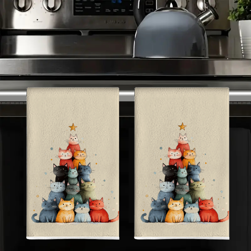 2Pcs, Cute Cat-Themed Kitchen  - Home Cooking For Cats avaliação e preço