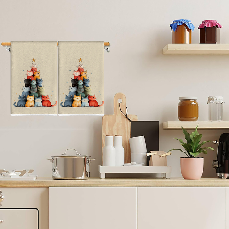 2Pcs, Cute Cat-Themed Kitchen  - Home Cooking For Cats avaliação e preço