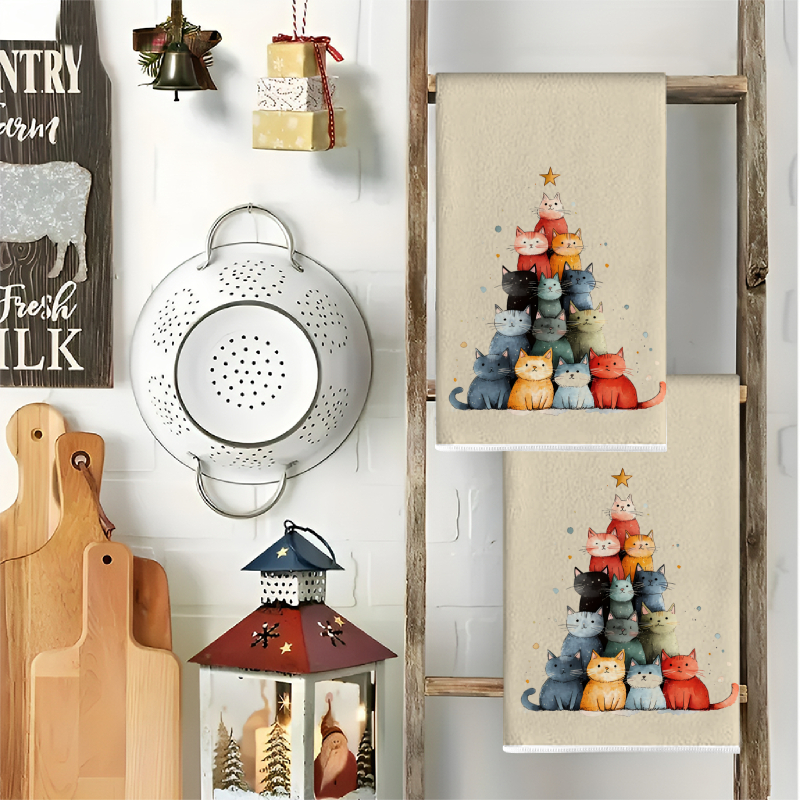 2Pcs, Cute Cat-Themed Kitchen  - Home Cooking For Cats avaliação e preço