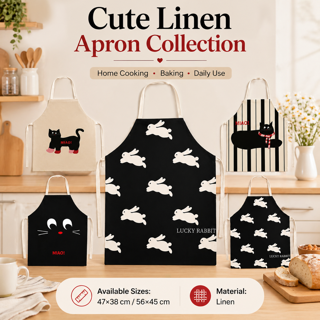 Cute Black Cat White Rabbit Li - Home Cooking For Cats avaliação e preço