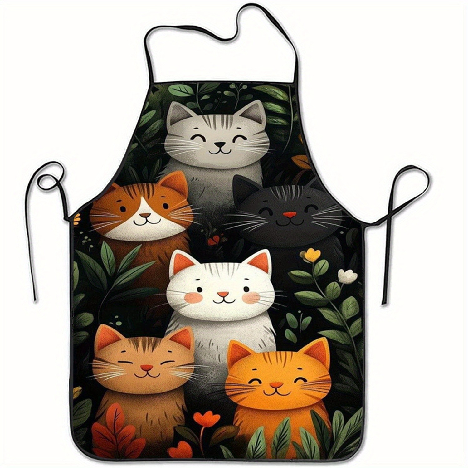 Cute Cartoon Cat Print Polyest - Home Cooking For Cats avaliação e preço