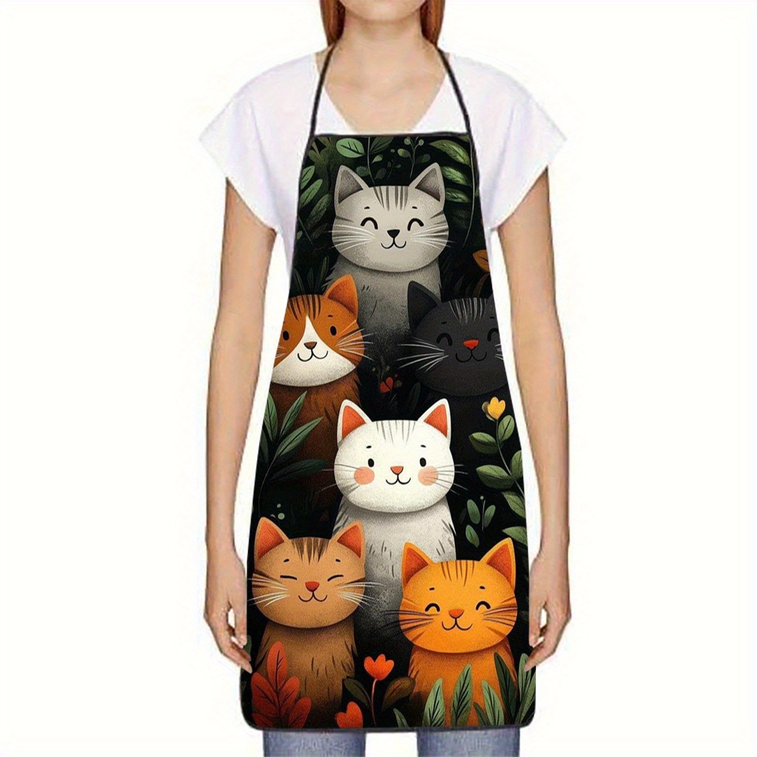 Cute Cat Pattern Polyester Apr - Home Cooking For Cats avaliação e preço