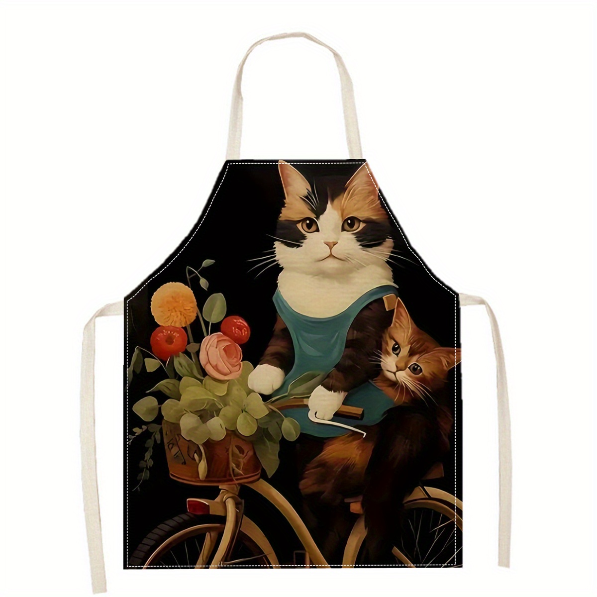 Linen Apron Funny Cat Sunglass - Home Cooking For Cats avaliação e preço