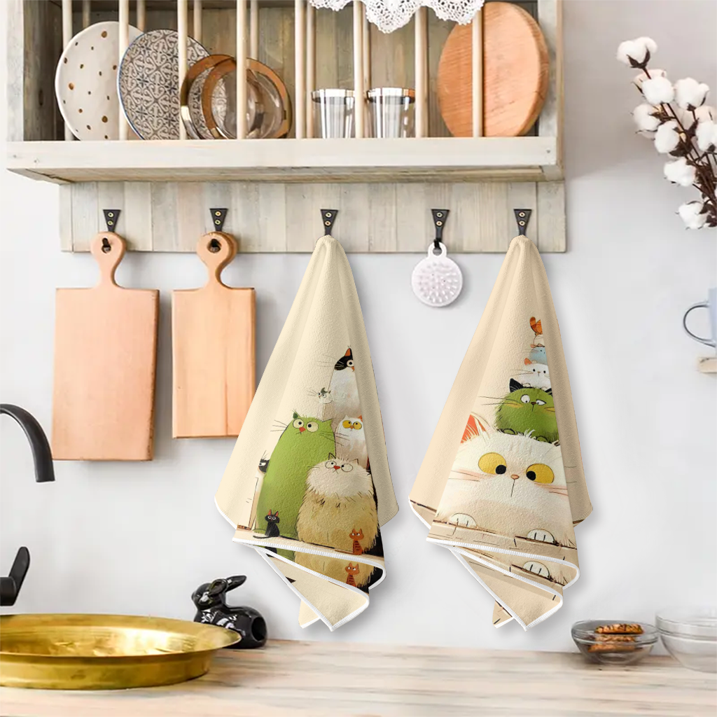 2Pcs, Cute Cat-Themed Kitchen  - Home Cooking For Cats avaliação e preço